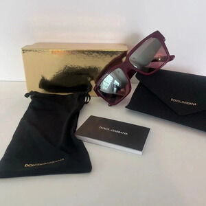 Dolce & Gabbana Cat Eye Sunglasses Womens Bordeaux